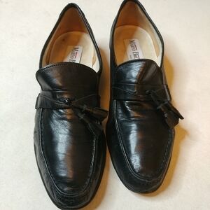 Mario Bruni Men's 9 D Black Leather Tassel Loafe